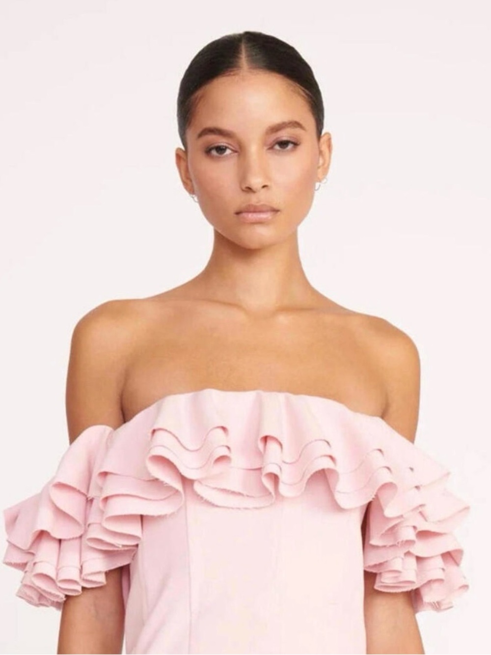 NWT $300 Staud Kiara
Strapless Bustier Ruffle Corset
Top Shirt Pink Cropped Sz 4